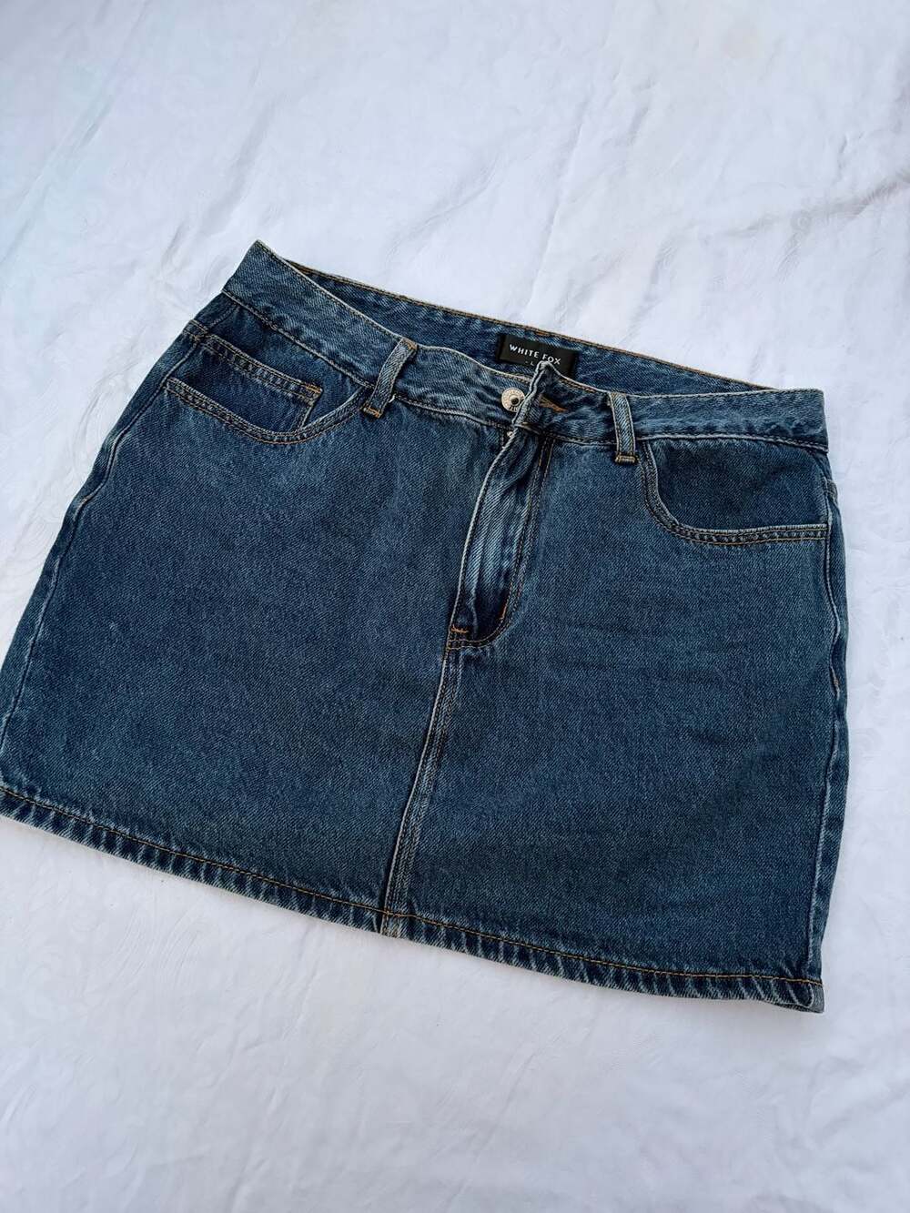 White Fox Denim Skirt Size L